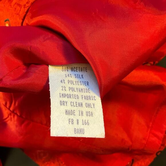 Banu Paris Silk Blend Sheath Dress and Jacket Size 8 Vintage NWT Holiday Hearts - Picture 15 of 16